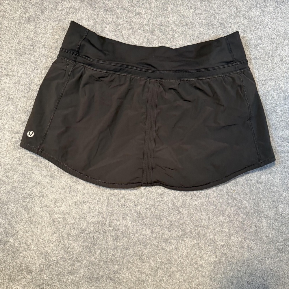 Lululemon Skort Womens 8 Black Athletic Running Built In Shorts Pockets Tennis - Picture 4 of 6
